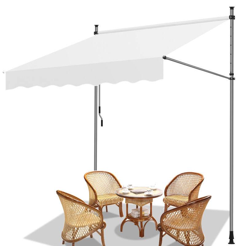 Markise Klemmmarkise Balkonmarkise ohne Bohren-höhenverstellbar Sonnenmarkise UV-beständig & wasserabweisend 300cm Creme