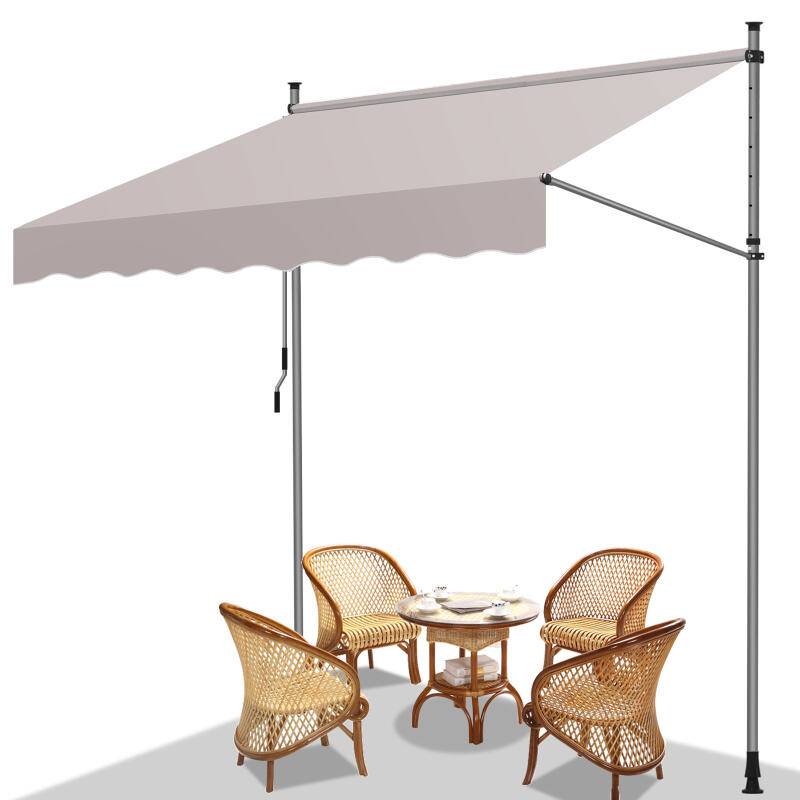 Markise ohne Bohren Klemmmarkise Balkonmarkise für Terrasse Balkon 200cm Beige