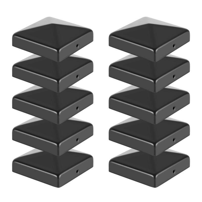 10x Pfostenkappe Pfostenkappe für Holzpfosten Pfostenkappe Pyramide Zaunpfahl Abdeckung Schwarz 71*71mm