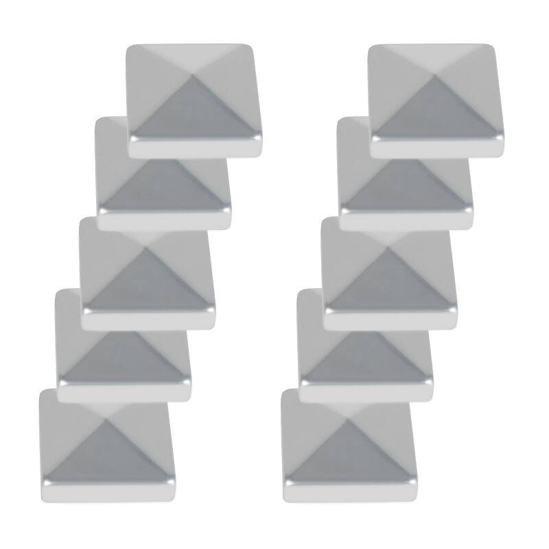 10x Pfostenkappe Zaunpfahl Abdeckung Pyramide Abdeckkappe für Pfosten 91x91mm Silber