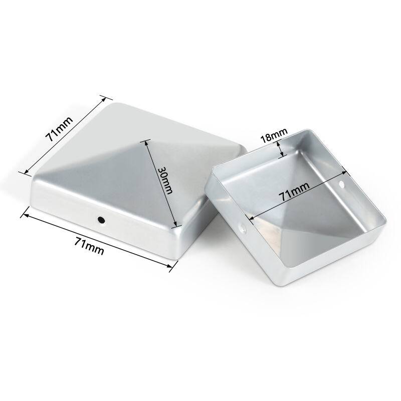 10x Pfostenkappe Pfostenkappe Pyramide Zaunkappe Zierkappe Pfahl für Holzpfosten Silber 71*71mm