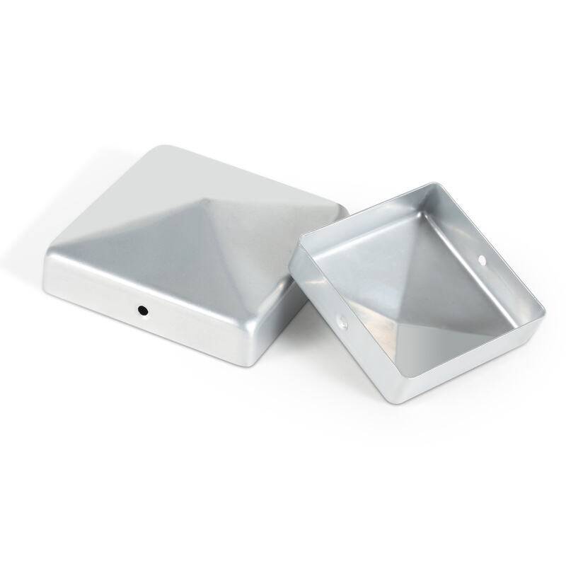 Pfostenkappe 10x Pyramide Abdeckkappe für Pfosten Zaunpfahl Abdeckung 71x71mm Silber