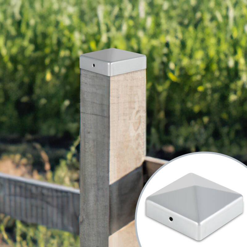 10x Pfostenkappe Schutzkappe Holzpfosten Pyramide Pfostenabdeckung für Holzpfosten Silber 91*91mm