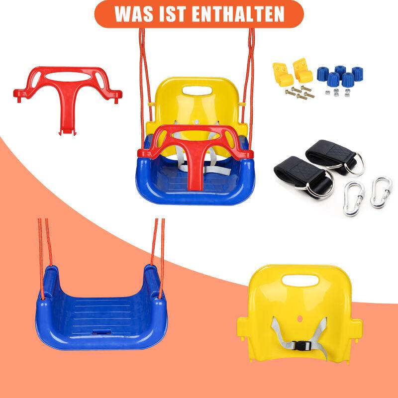 Kinderschaukel Babysitz Baby 3 in 1 unterteilt Babyschaukel verstellbar unterteilt 3 Baby Swing Sitz Innen und außen können bis zu 50kg tragen