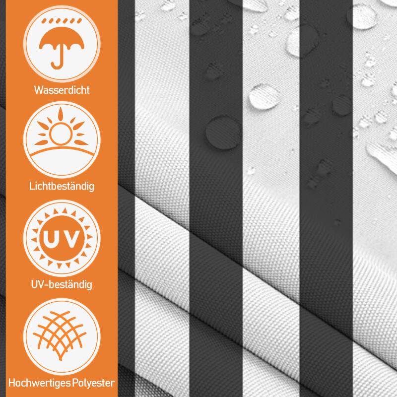 Markise Handkurbel Klemmmarkise Sonnenschutz Fenstermarkise Sonnenmarkise Einziehbare Wasserabweisend Markisen Weiß und Grau 2M