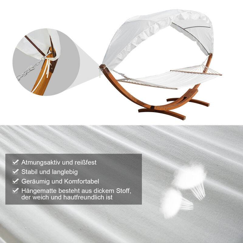 Hängematte mit Gestell mobil Hängematten Camping Gartenmöbel Gartenliege Hängematten Lärchenholz Braun 415cm