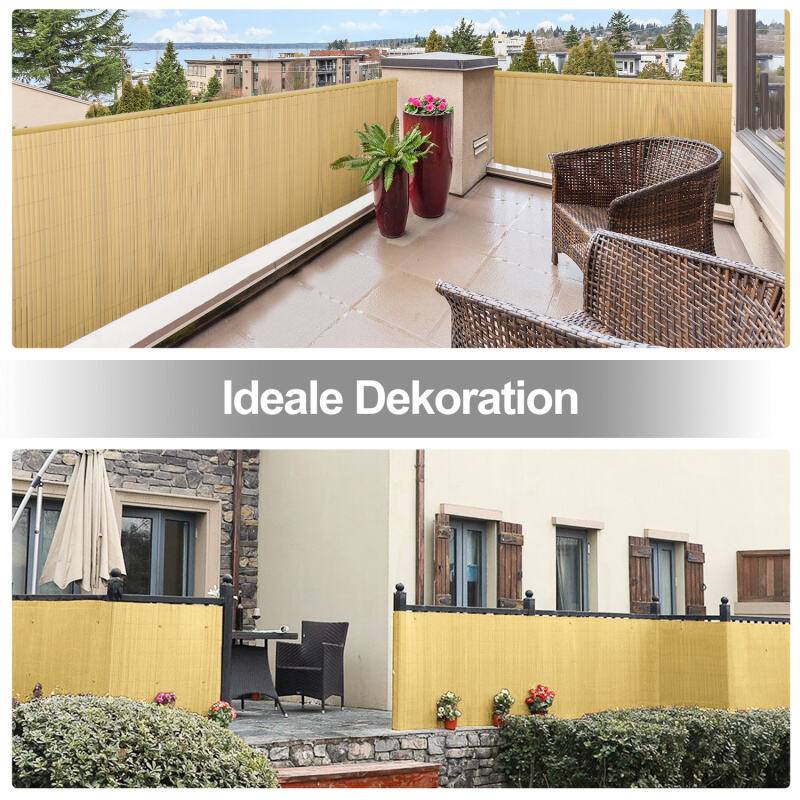 PVC Sichtschutzmatte Sichtschutzzaun Balkon Terrasse Windschutz Sichtschutz Outdoor Balkonverkleidung Wetterfest UV-Schutz für Balkon Garten Markise
