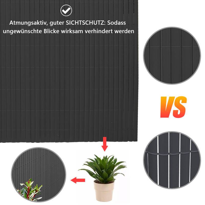 PVC Sichtschutzmatte Sichtschutzzaun UV-Schutz Balkon Terrasse Windschutz Sichtschutz Outdoor Balkonverkleidung Wetterfest für Balkon Garten Markise