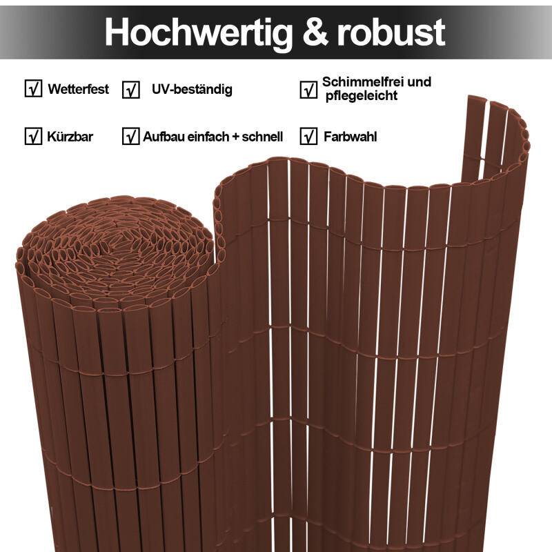 PVC Sichtschutzmatte Sichtschutzzaun UV-Schutz Balkon Terrasse Windschutz Sichtschutz Outdoor Balkonverkleidung Wetterfest für Balkon Garten Markise
