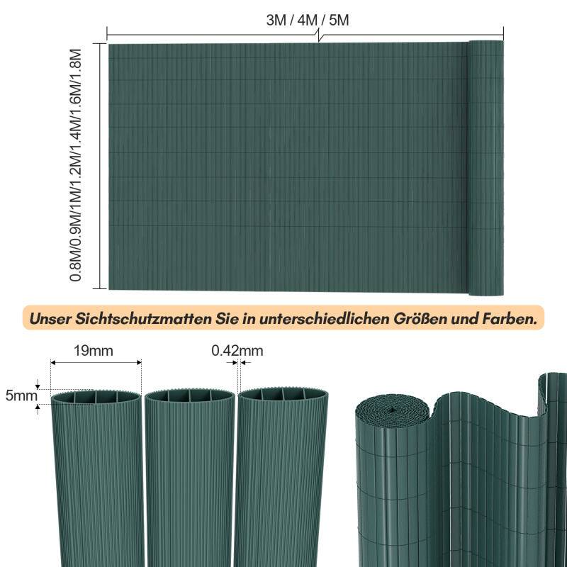 PVC Sichtschutzmatte Outdoor Balkonverkleidung Wetterfest UV-Schutz Sichtschutzzaun Balkon Terrasse Windschutz Sichtschutz für Balkon Garten Markise