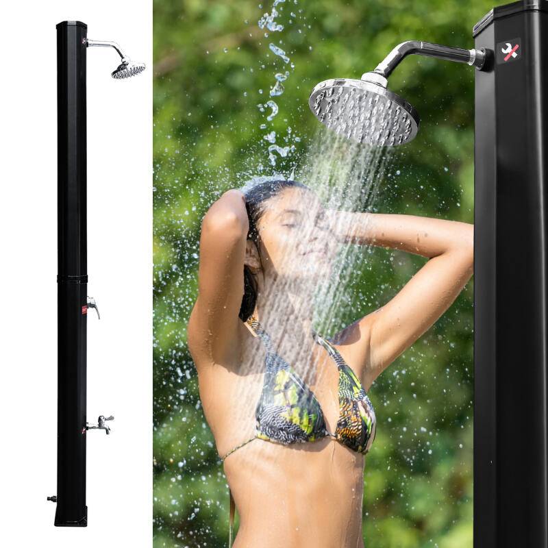 Solardusche Einstellbare Temperatur schwenkbarer Duschkopf Campingdusche Outdoor Gartendusche 35L Mit Schutzhülle schwarz