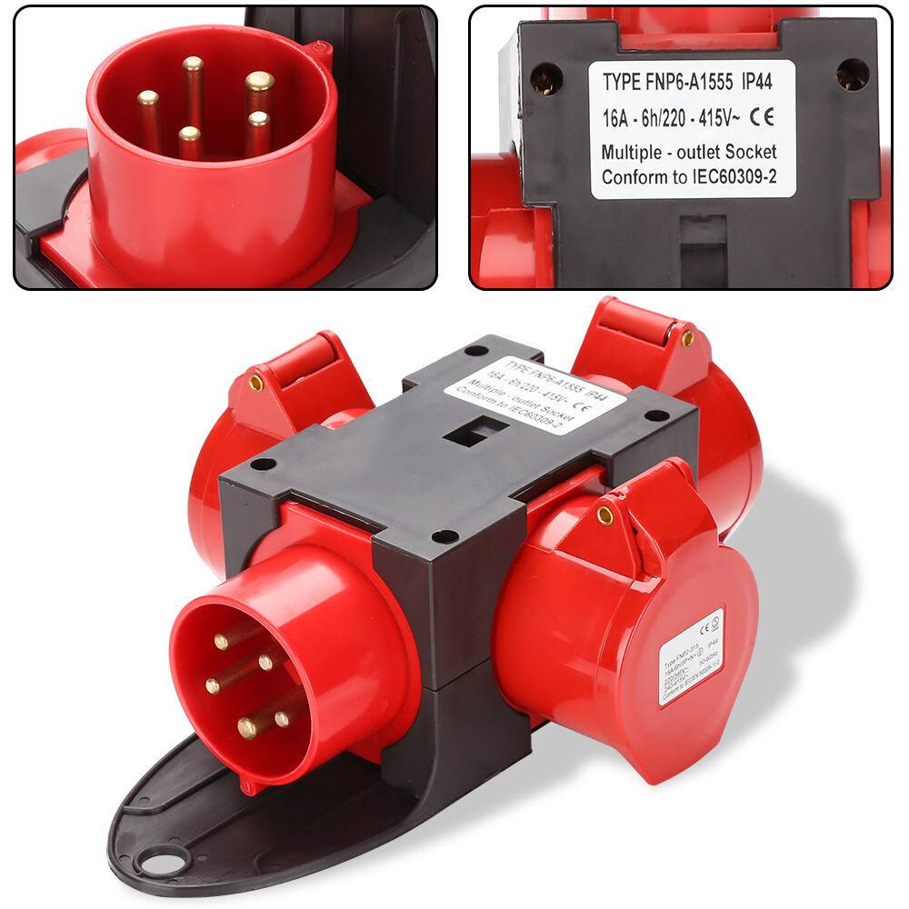 Stromverteiler Baustromverteiler Verteiler CEE Kraftstrom IP44 für Baustelle 3 x CEE 400V / 16A Steckdose 5P