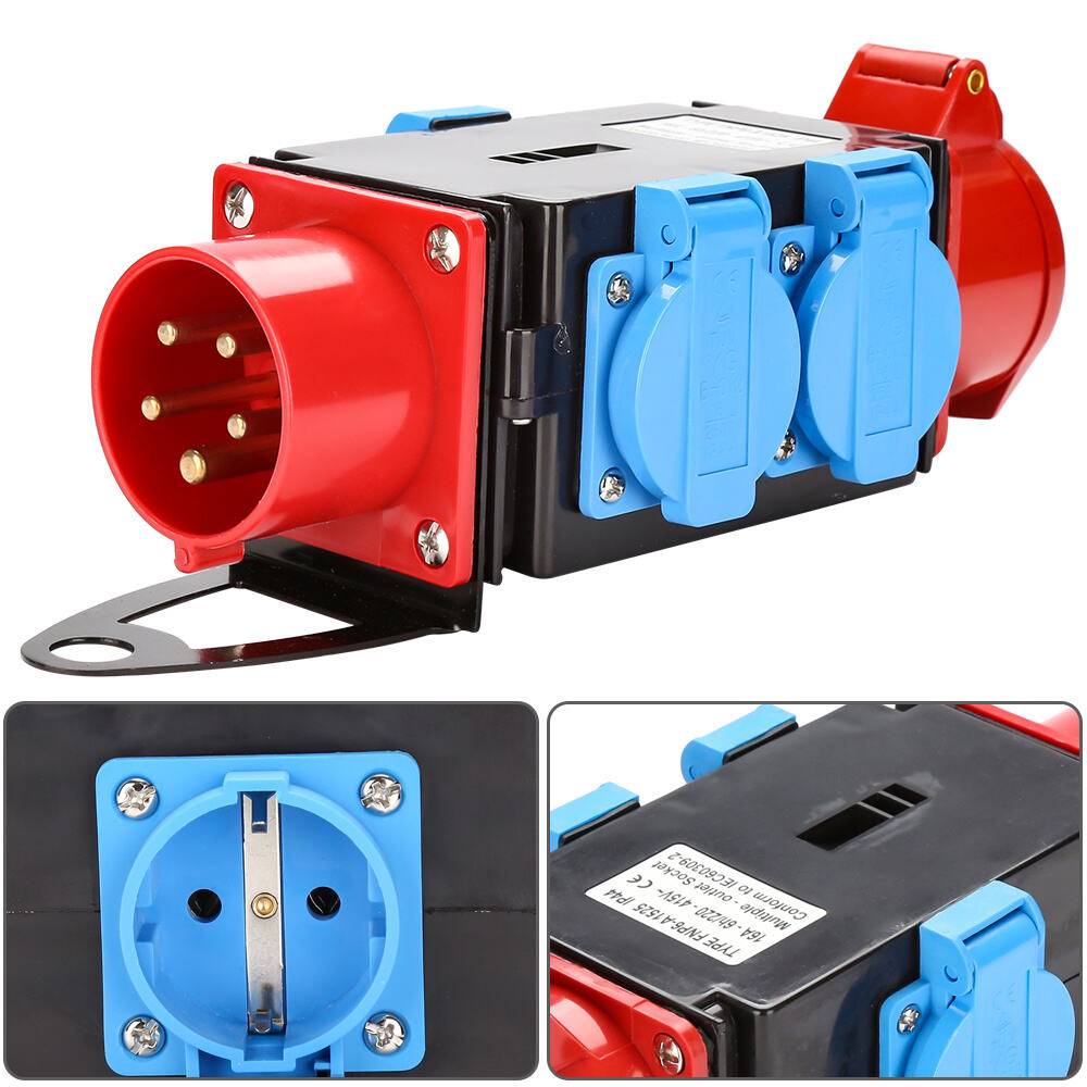 Stromverteiler Baustromverteiler Verteiler CEE Kraftstrom Steckdose IP44 für Baustelle 1 x CEE 400V / 16A, 3 x 230V（Schuko）