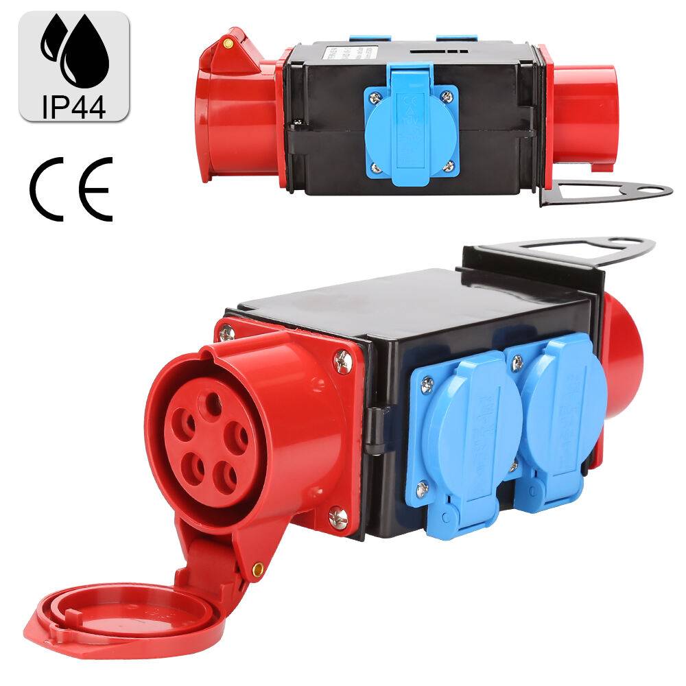 Stromverteiler Baustromverteiler Verteiler CEE Kraftstrom Steckdose IP44 für Baustelle 1 x CEE 400V / 16A, 3 x 230V（Schuko）