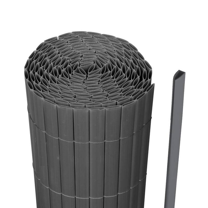 PVC Sichtschutzzaun Sichtschutzmatte Gartenzaun Sichtschutz Windschutz für Balkon TerrasseGrau 90x400cm