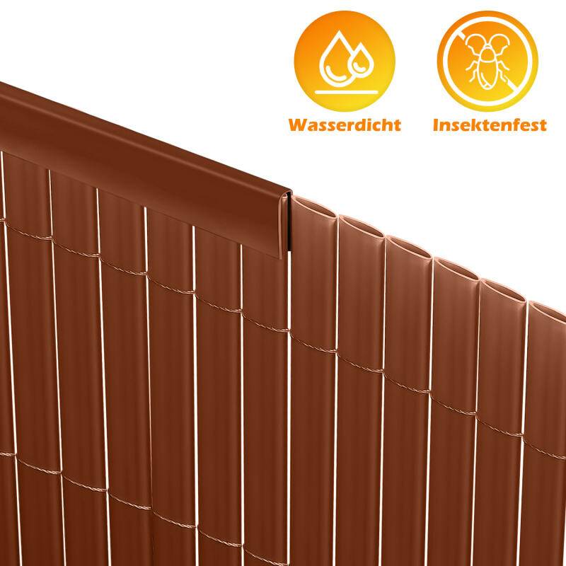 Sichtschutzmatte PVC Sichtschutzzaun braun Windschutz fur Garten Balkon und Terrasse 90x800cm