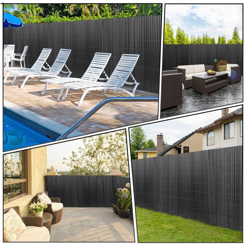 PVC Sichtschutzmatte PVC Sichtschutzzaun Anthrazit Windschutz fur Garten Balkon und Terrasse 160x600cm