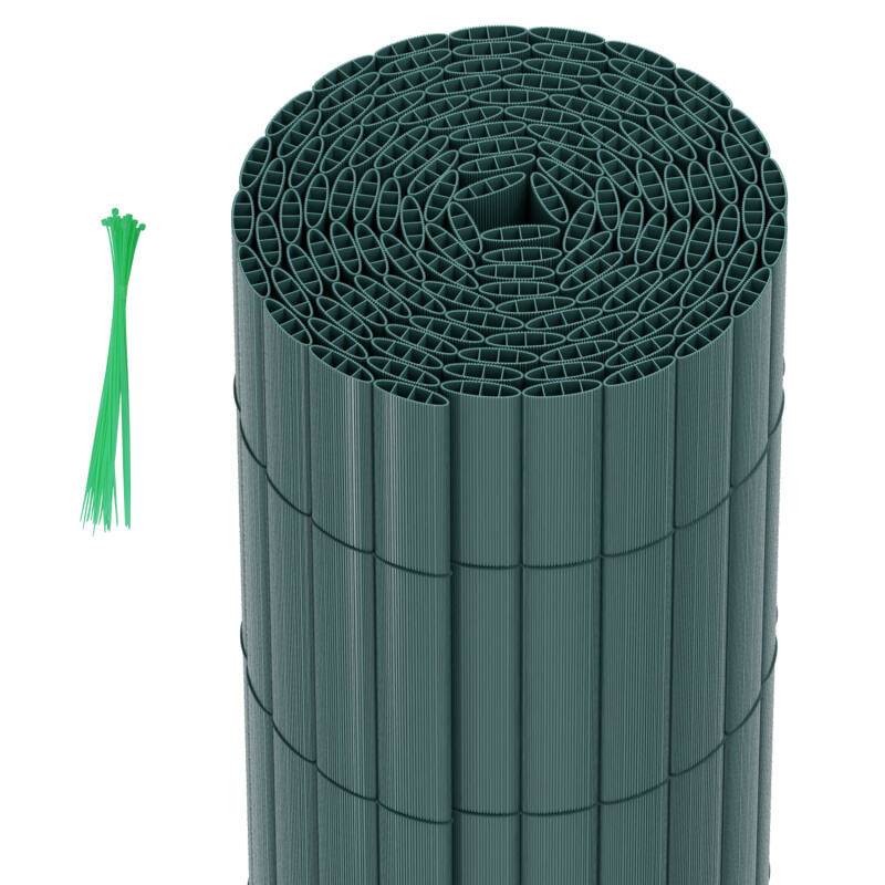 PVC Sichtschutzzaun Sichtschutzmatte Gartenzaun Sichtschutz Windschutz für Balkon Terrasse, Grün 120x400cm