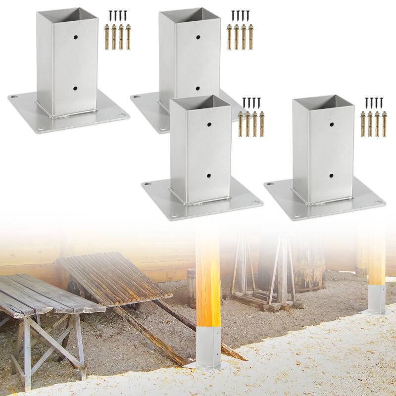 Aufschraubhülse Aufschraubbodenhülse Einschlagbodenhülsen ger Bodenh&uuml 4 Stück 100*100mm