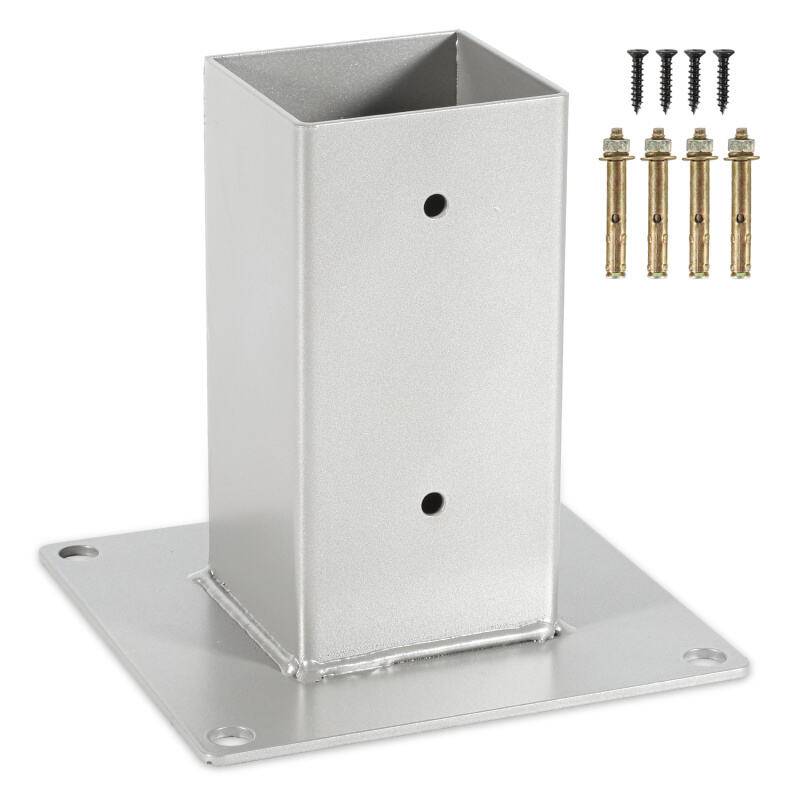 Aufschraubhülse Metall Pfostenanker Zaunträger Hülse Aufschraubbodenhülse 4 Stück 70*70mm