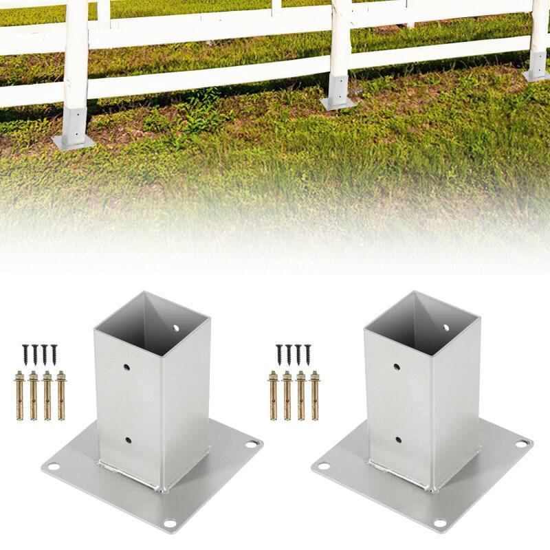 Aufschraubhülse Vierkantholzpfosten Pfostenträger Anker für Vierkantholzpfosten 4 Stück 80*80mm