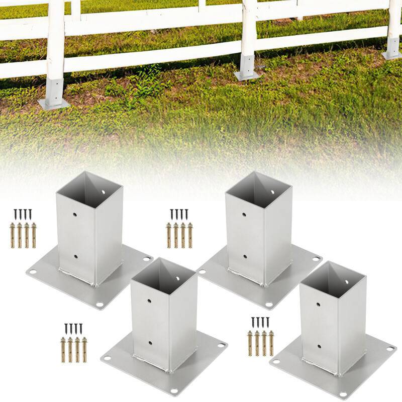 Aufschraubhülse Metall Pfostenanker Zaunträger Hülse Aufschraubbodenhülse 4 Stück 120*120mm