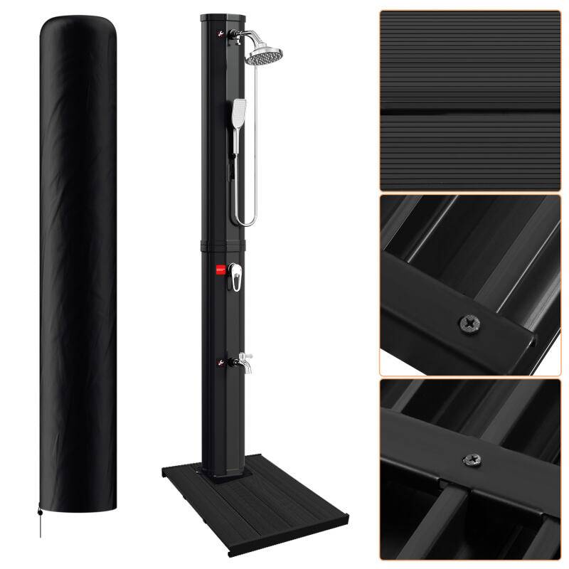 Solardusche Solar Gartendusche Shower Dusche Pooldusche Campingdusche 40L (mit Schutzabdeckung、mit Handbrause、mit Bodenelement)