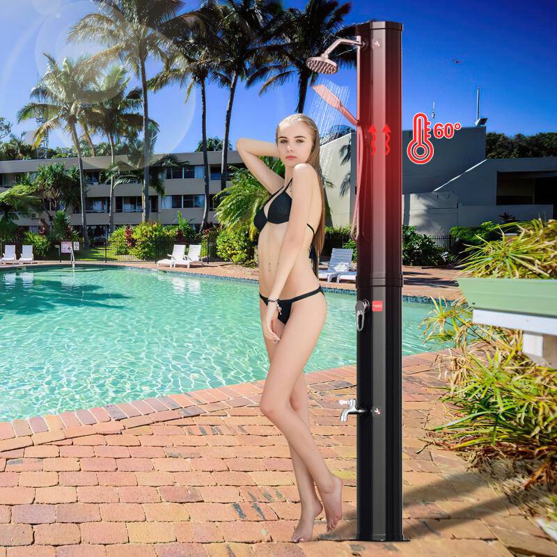 Solardusche Festival Freizeit Solardusche Garten Pooldusche Gartendusche 40L (mit Schutzabdeckung、mit Handbrause)