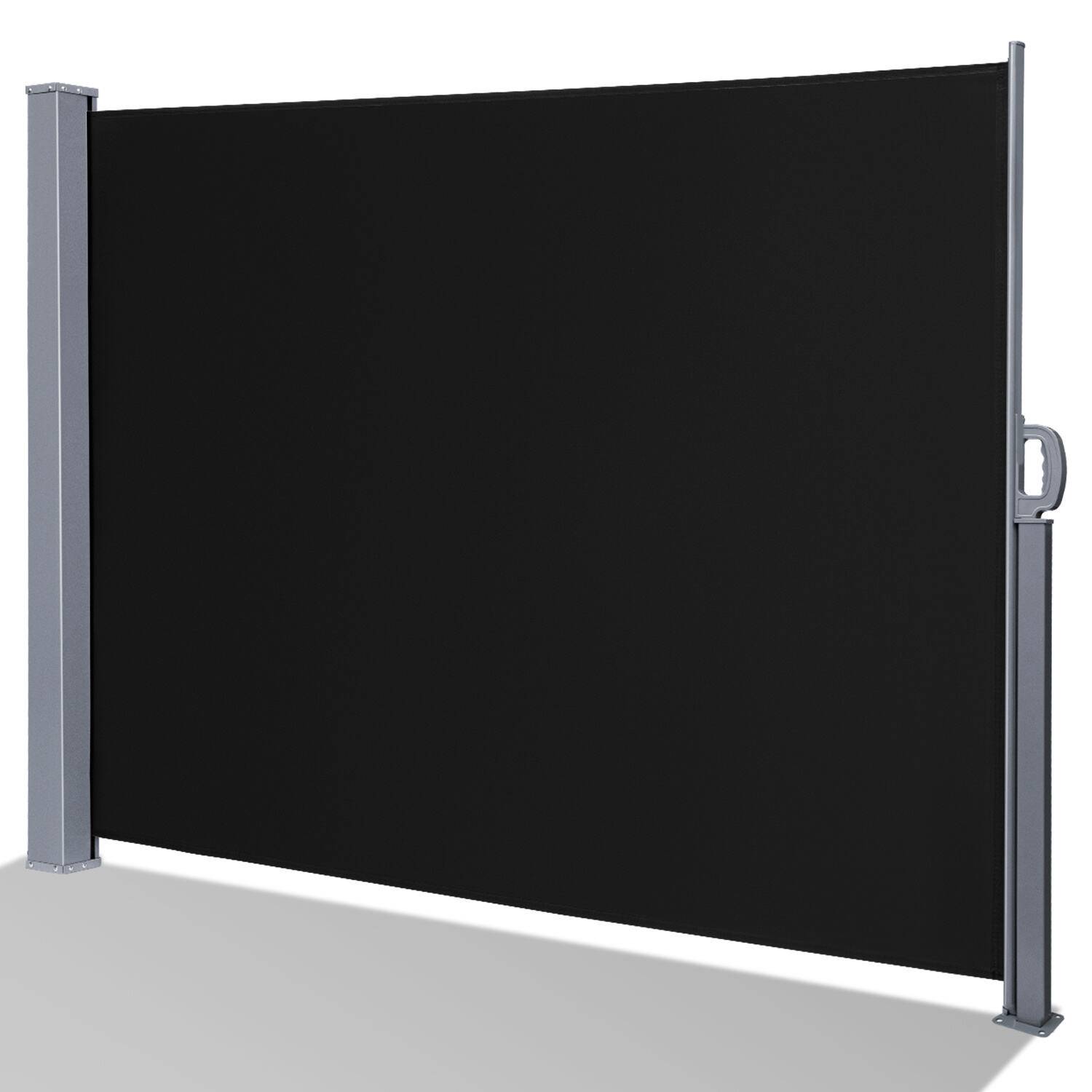 Seitenmarkise Ausziehbar Balkon Anthrazit Sonnenschutz Vollkassette Sichtschutz Schwarz 180X300cm
