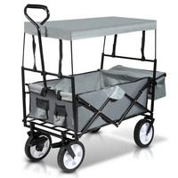 Bollerwagen faltbar mit Dach Handwagen Transportwagen Gerätewagen klappbar, Vollgummi-Reifen, bis 80 kg Gartenwagen Grau Bollerwagen faltbar mit Dach Handwagen Transportwagen Gerätewagen klappbar, Vollgummi-Reifen, bis 80 kg Gartenwagen Grau
