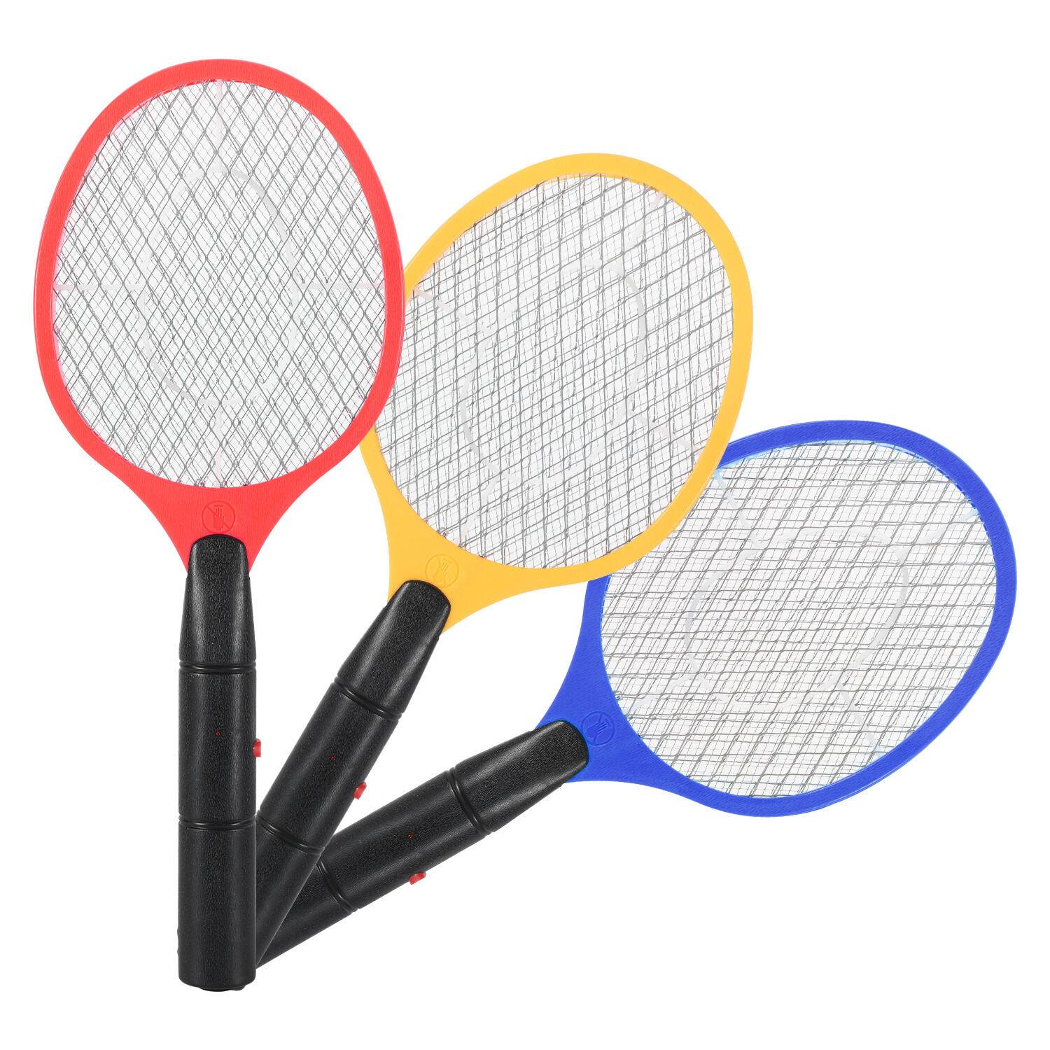 3er Set Elektrische Fliegenklatsche Doppeltes Sicherheitsnetz Fliegenfänger Insektenvernichter Mückenklatsche Elektronische Insektenfalle Insektensc