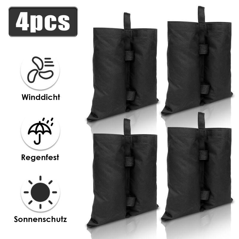 4X Pavillon Sandsäcke Outdoor-Sandsack Standfuß Gewichte Set schwarz Für Zelt Faltpavillon Halterung Party robust Waterproof