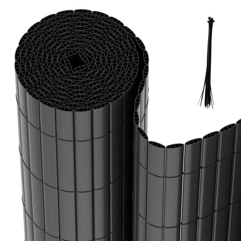 PVC Sichtschutzmatte PVC Sichtschutzzaun Anthrazit Windschutz fur Garten Balkon und Terrasse 100x1000cm