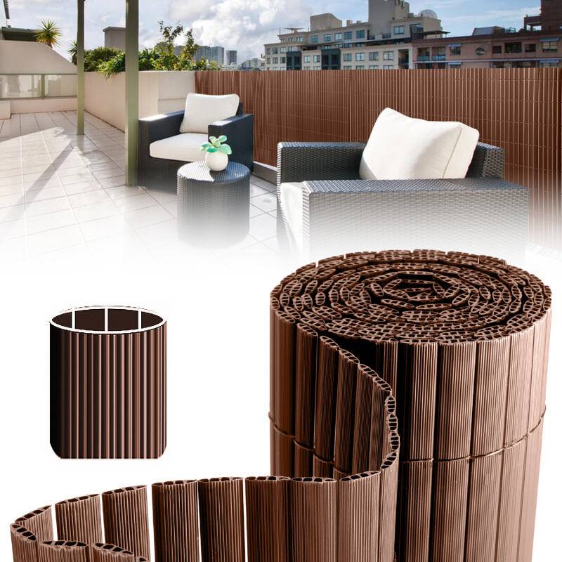 PVC Sichtschutzmatte PVC Sichtschutzzaun Braun Windschutz fur Garten Balkon und Terrasse 90x400cm
