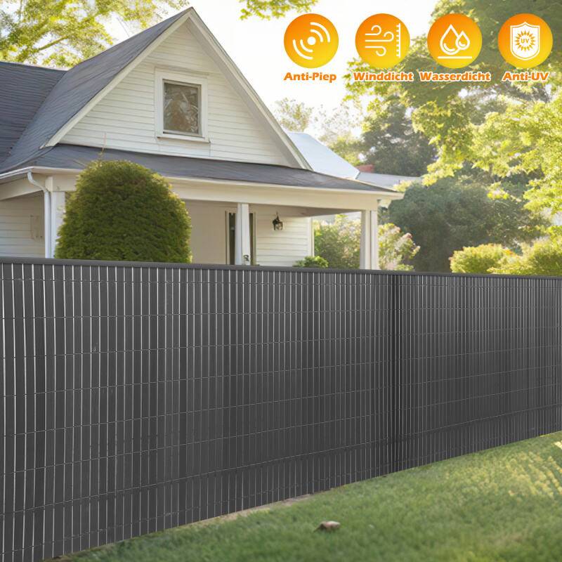 Sichtschutzmatte PVC Sichtschutzzaun Anthrazit Windschutz fur Garten Balkon und Terrasse 160x400cm