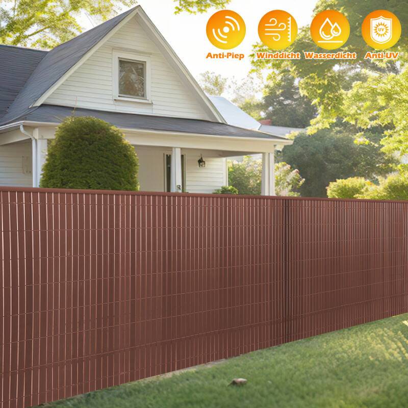 Sichtschutzmatte PVC Sichtschutzzaun Braun Windschutz fur Garten Balkon Terrasse 90x600cm