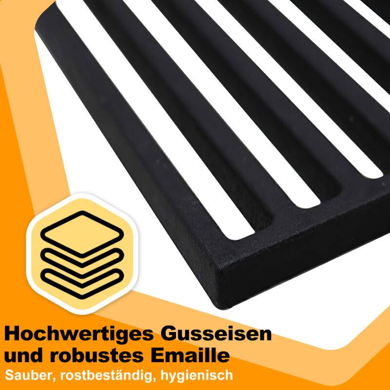 Grillrost BBQ Grillrost Eckig emailliert Grillplatte für Gasgrill 42x28cm