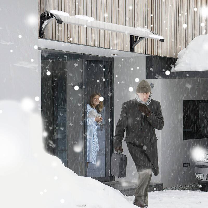 Vordach Überdachung Haustür Türvordach Haustürvordach Pultvordach für Haustür Transparent 100x150CM