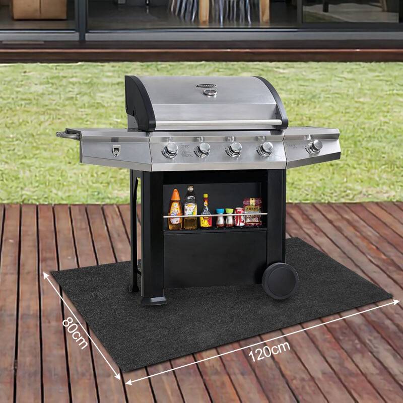 Grillteppich Bodenschutzmatte Grillteppich Outdoor Grau 80x120cm