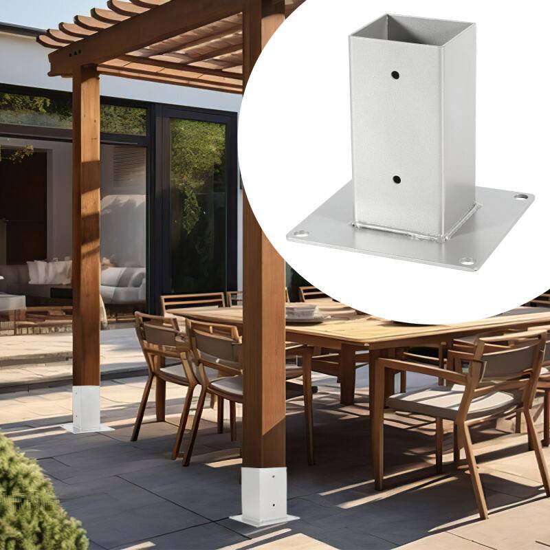 Aufschraubhülse für Vierkantholzpfosten Bodenhülse 70x70mm