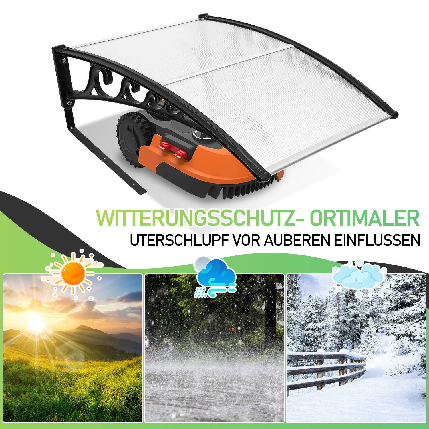 Rasenmäher Garage Mähroboter Dach Schutzhülle Regenhaube Schuppen Abdeckhaube
