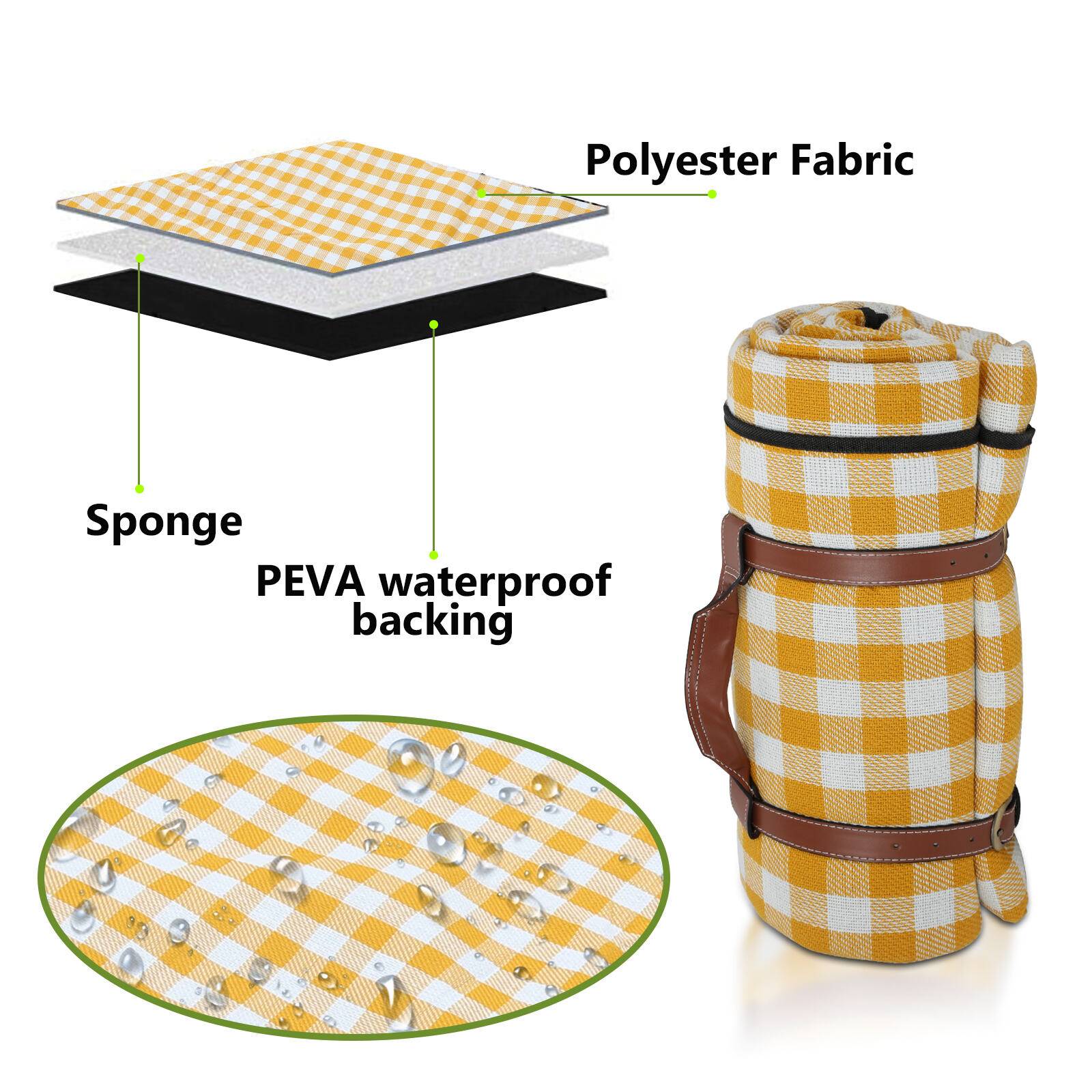 Picknickdecke Wasserdicht 200x200 Outdoor Stranddecke Sandfrei Strandmatte Campingdecke Sanddichte Outdoordecke Familiendecke Picknick-Matte mit