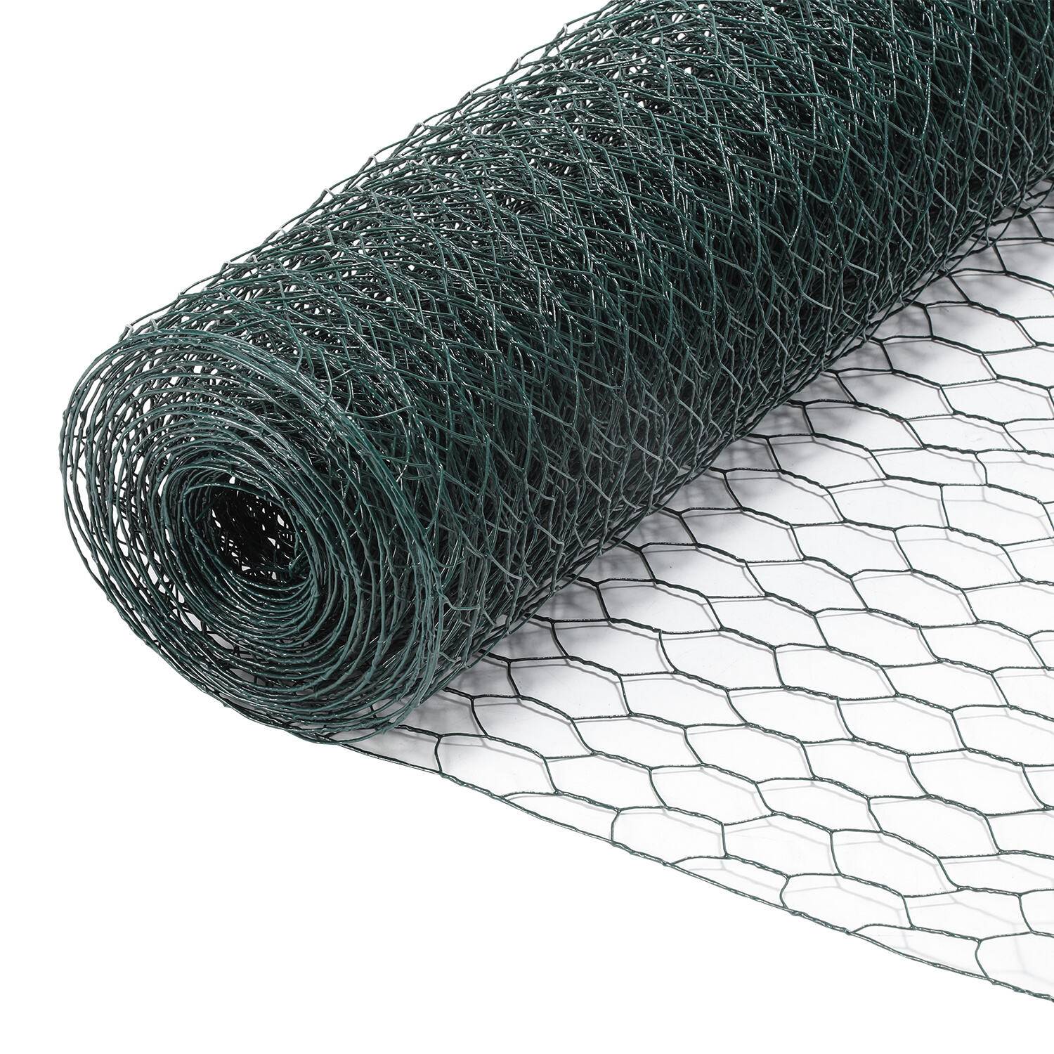 Drahtzaun 10m/25m Maschenweite: 27 mm Grün Sechskantgeflecht Maschendrahtzaun - 100 cm x 10m