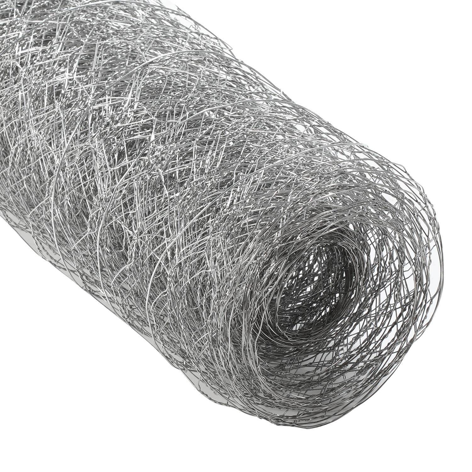 10/25m Drahtzaun Volierendraht in Silbrig Maschenweite 27 mm Sechskantgeflecht - 100 cm x 25m