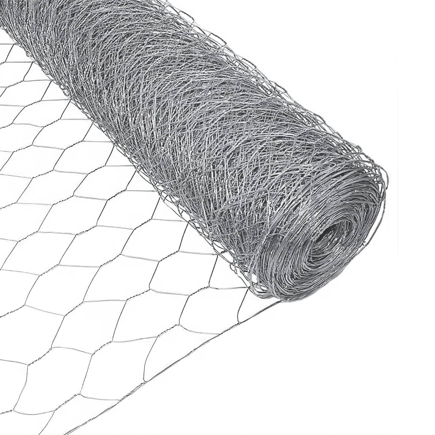 Drahtzaun Sechskantgeflecht 10/25m Silbrig Maschendrahtzaun 25mm aus verzinktem Stahl 0.5m x 25m