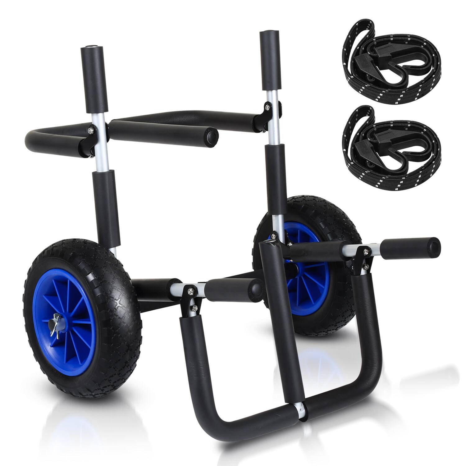 Klappbarer Doppel Transportwagen für 2 SUP Board Surfbrett Wasserski bis 80kg mit PolyurethanReifen