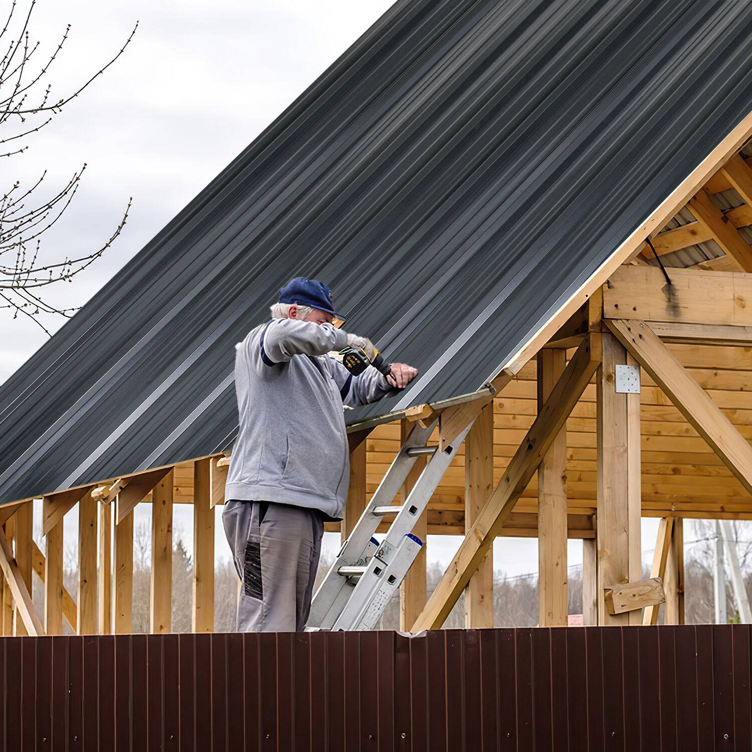 12/24/36x Trapezblech 129x46cm 7-21㎡ für Gerätehaus Metall Dachblech Profilblech Dachpaneele - 24x 14㎡ Grün