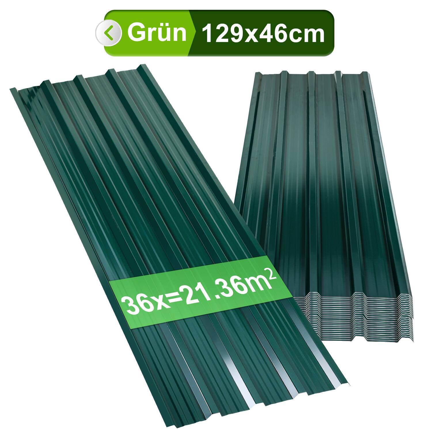 Trapezblech Dachpaneele 12/24/36 Stk 129x46cm, Verzinkter Stahl Profilblech Dachblech Wellblech - Anthrazit 14㎡ 24x