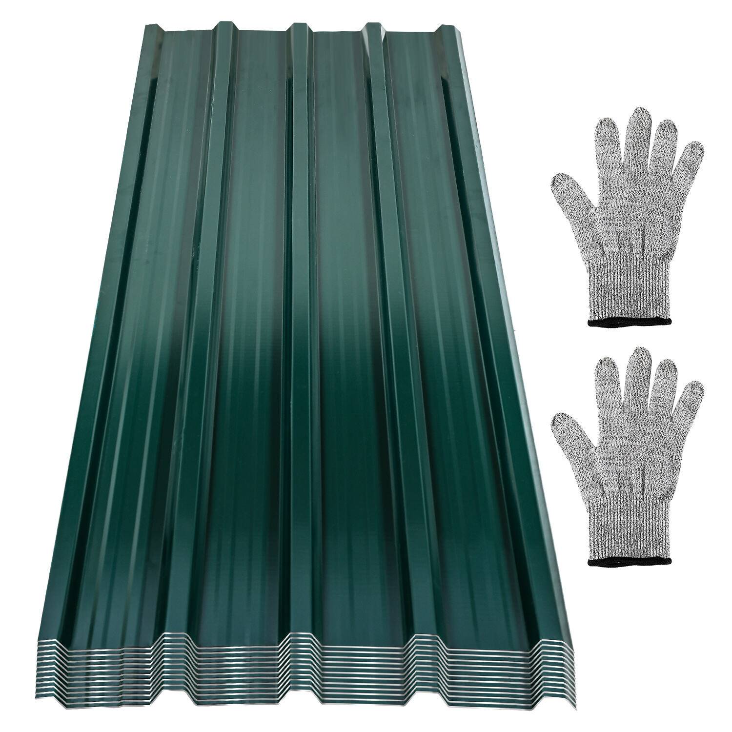 12/24/36 Stück Trapezblech Metallblech Dachblech 129x46cm Profilblech Grün für Gerätehaus Carport - 24er Set (14m²)