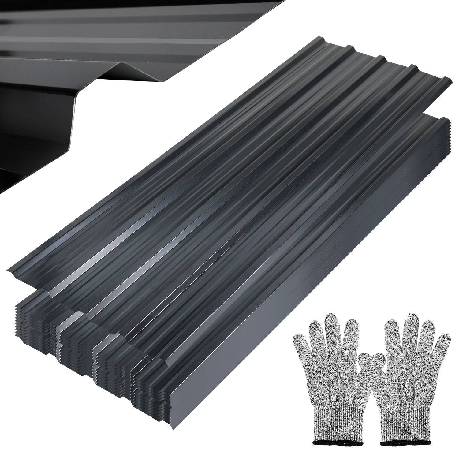 12/24/36x Trapezblech 129x46cm Profilblech Anthrazit verzinkt Wandblech Dachblech für Gerätehaus Carport - 12x = 7m²